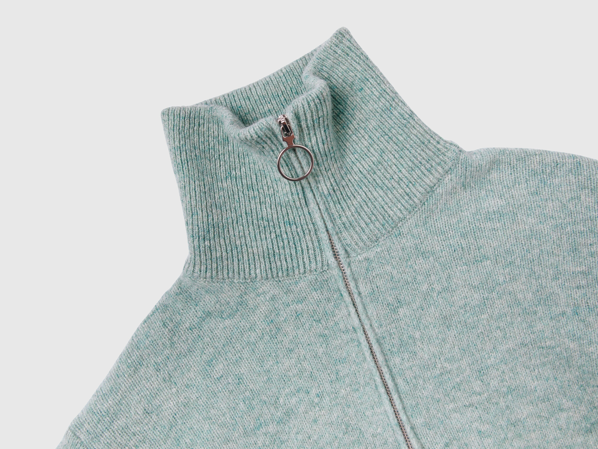 Maglione collo alto in pura lana Shetland