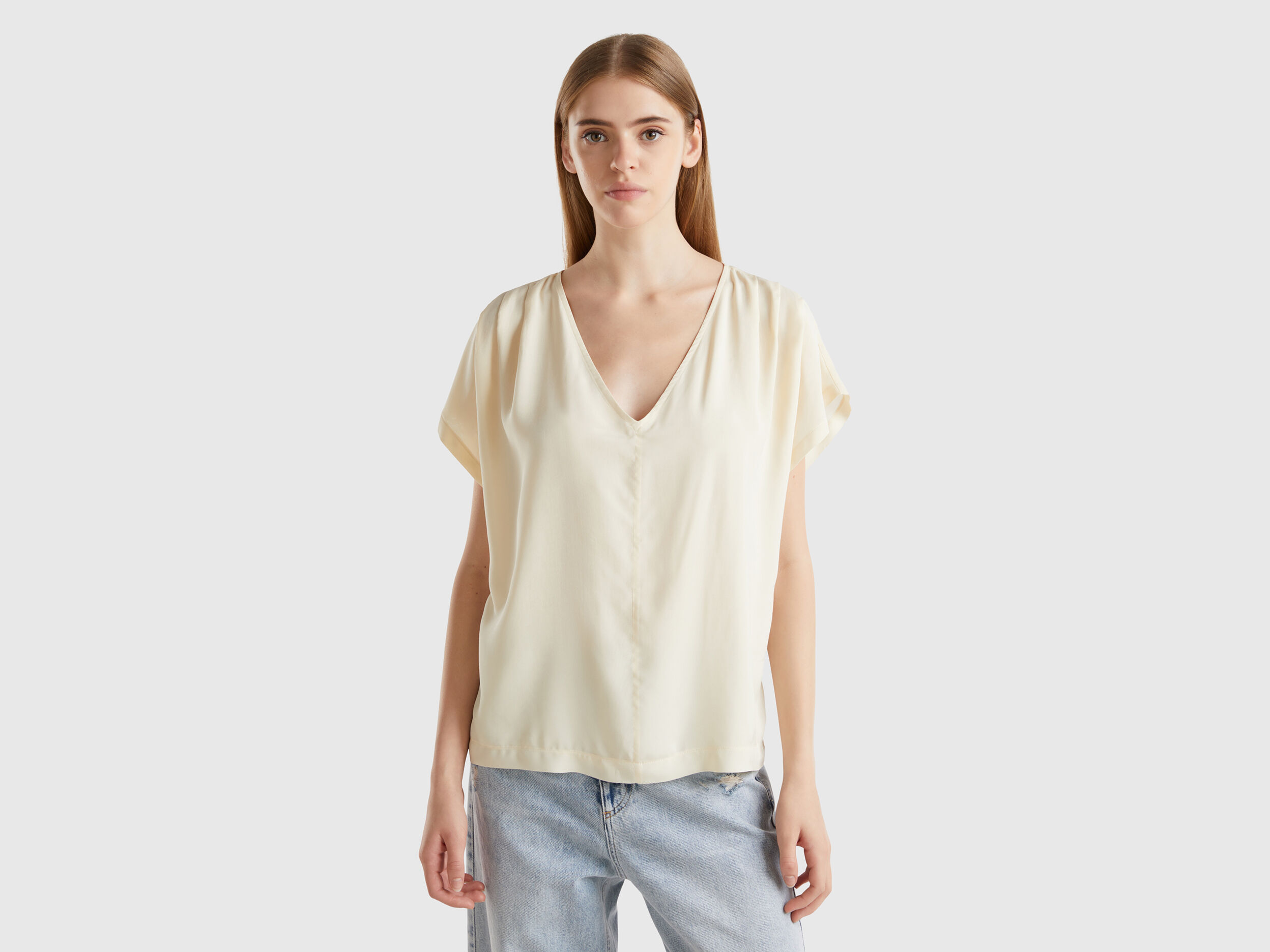 Blusa bianca manica corta sales