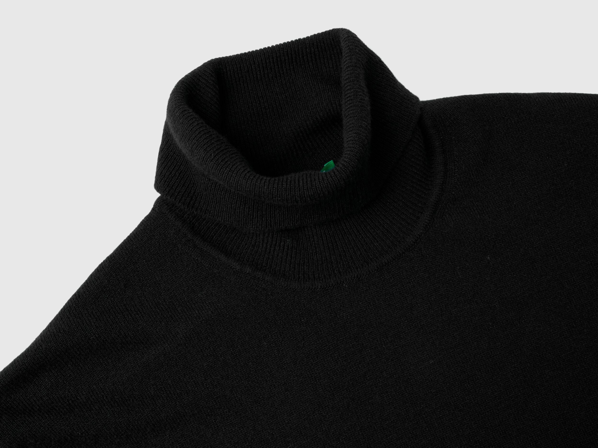 Dolcevita nero in pura lana Merino Nero Benetton
