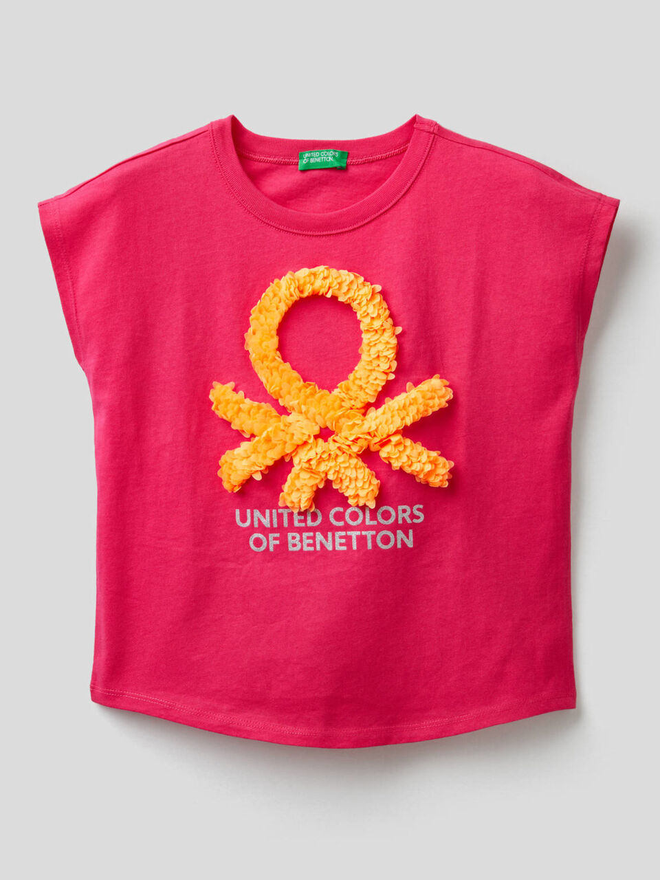 T-shirt con petali ricamati image number 1