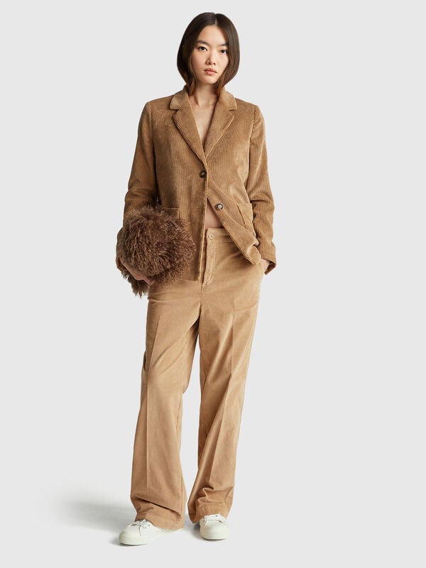 Pantaloni ampi in velluto Donna