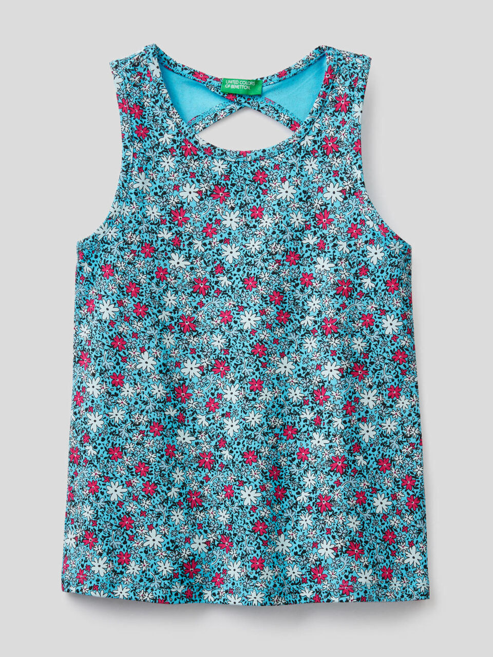 Canotta stampata in cotone stretch image number 1