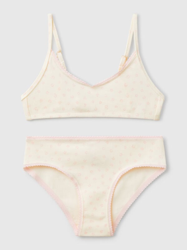 Completo brassiere e slip a fiori Bambina