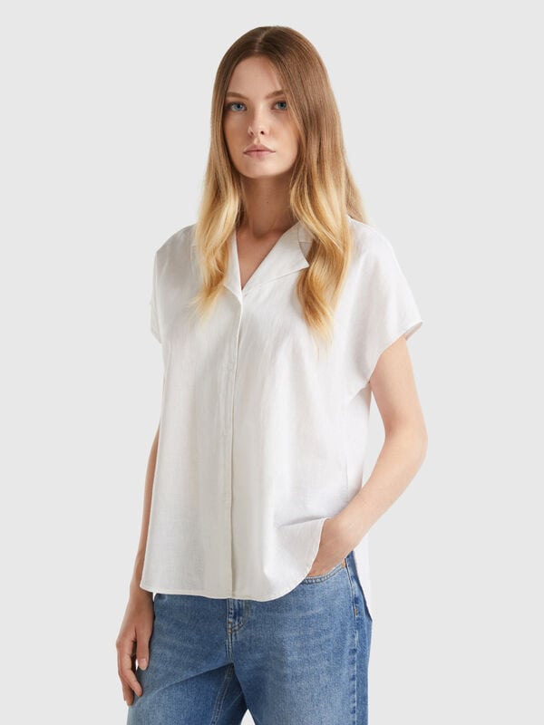 Camicia manica corta a righe Donna