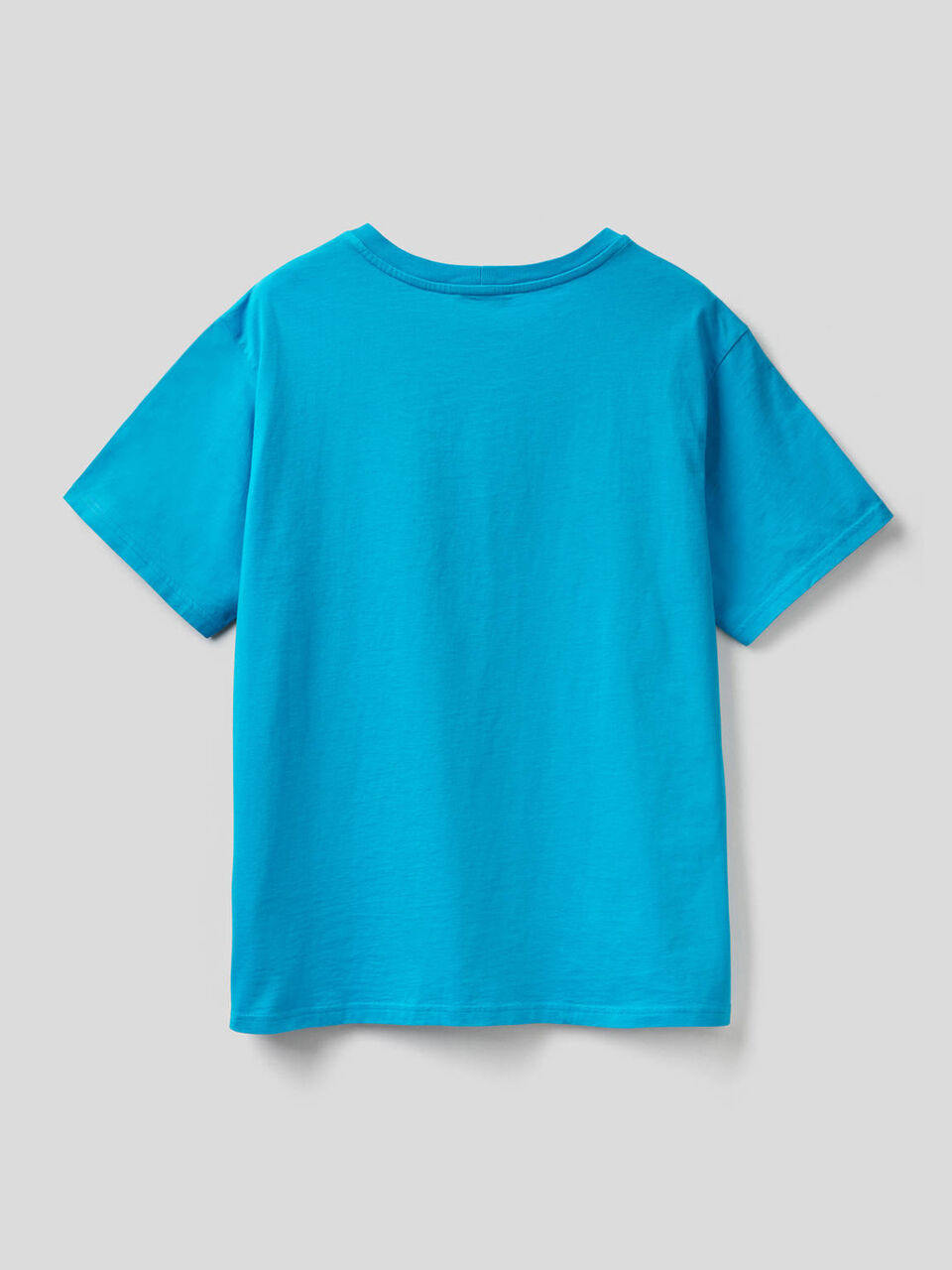 T-shirt bluette 100% cotone con stampa image number 2