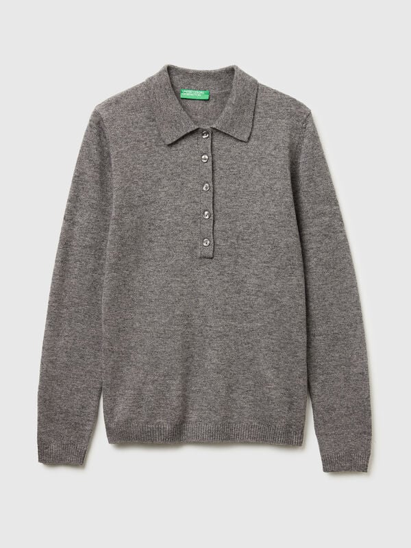 Polo in maglia in misto cashmere Donna