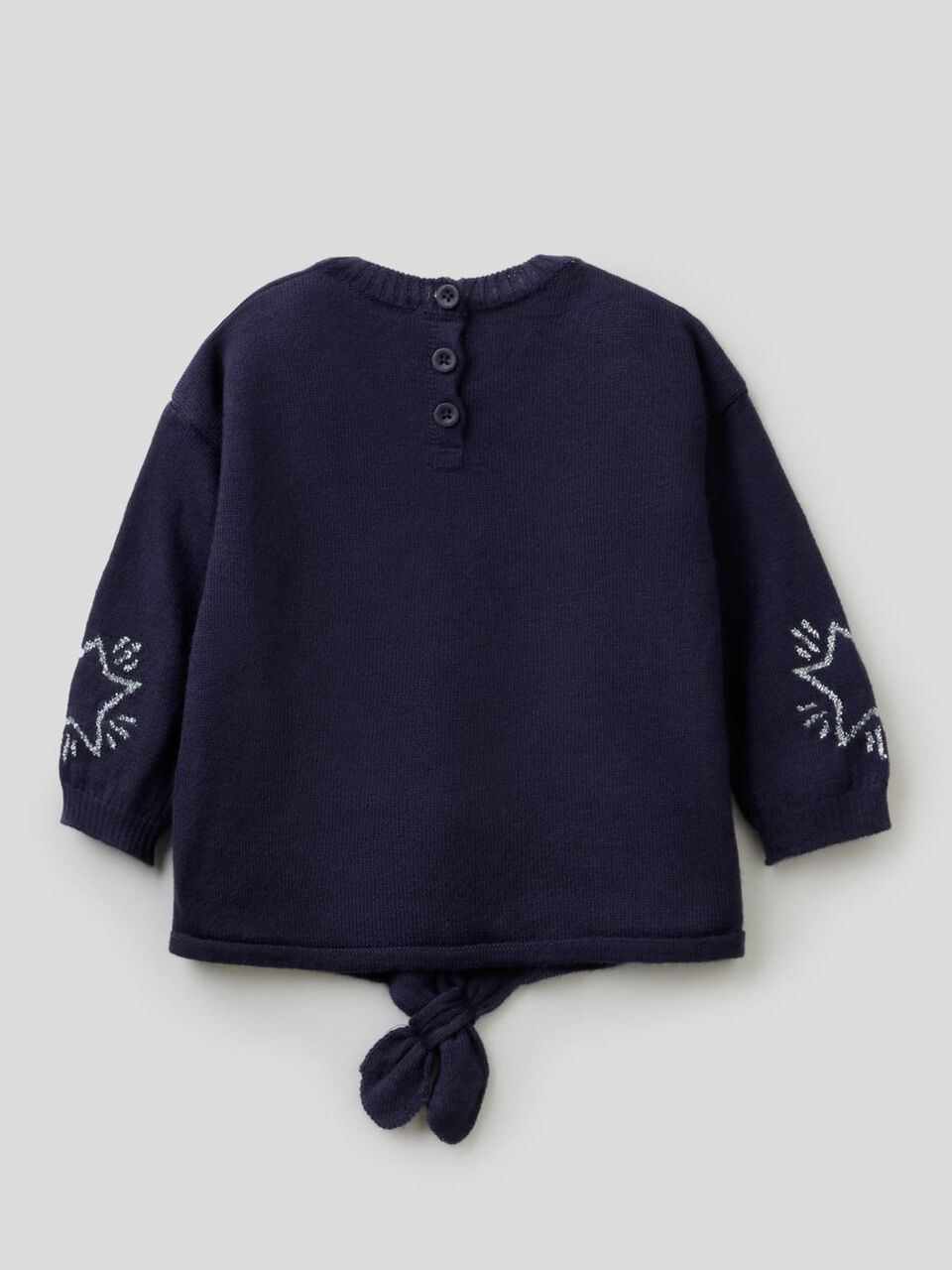 Maglia con stelle ad intarsio e fiocco image number 2