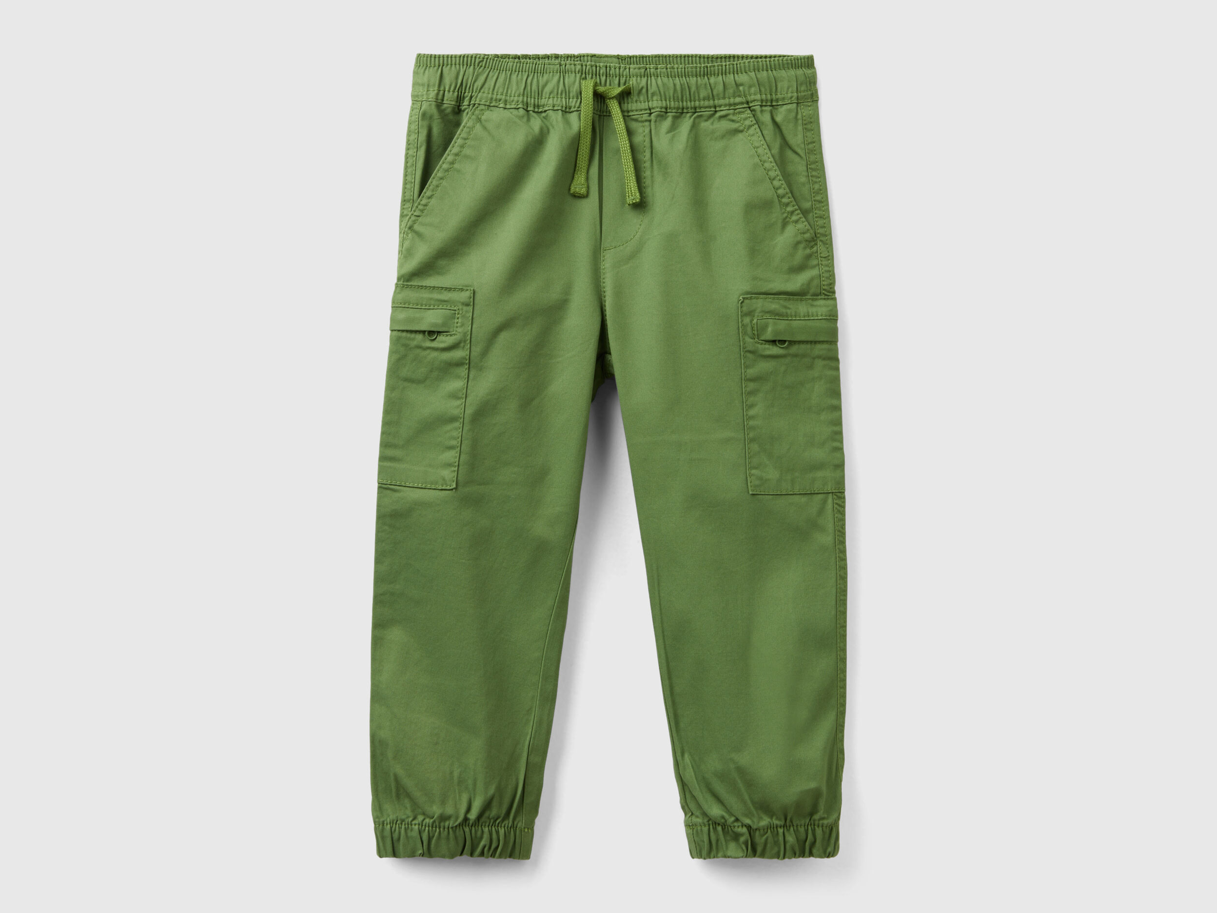 Pantaloni cargo con coulisse Verde Militare Bambino Benetton