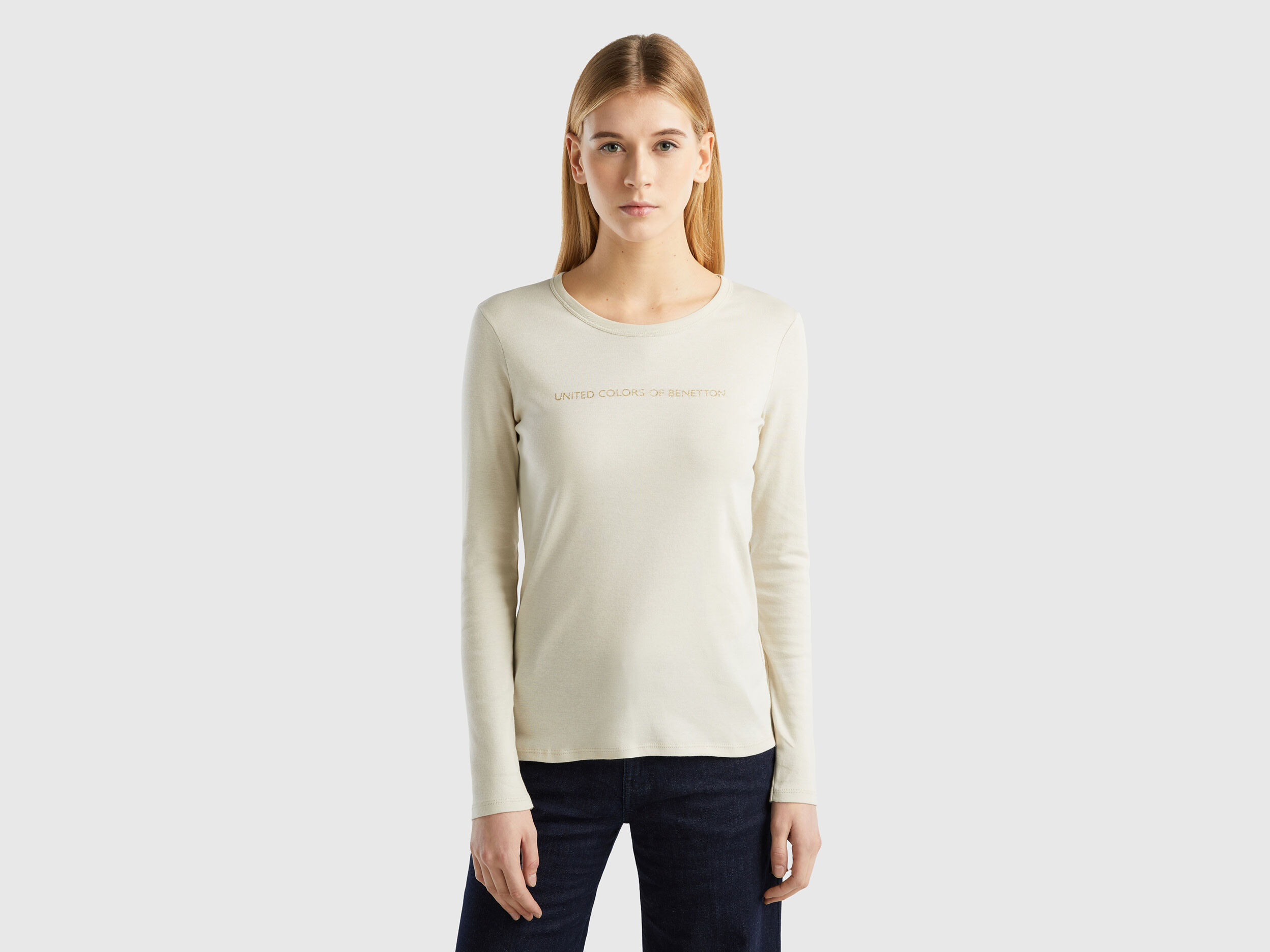 Benetton maglie cotone manica lunga discount