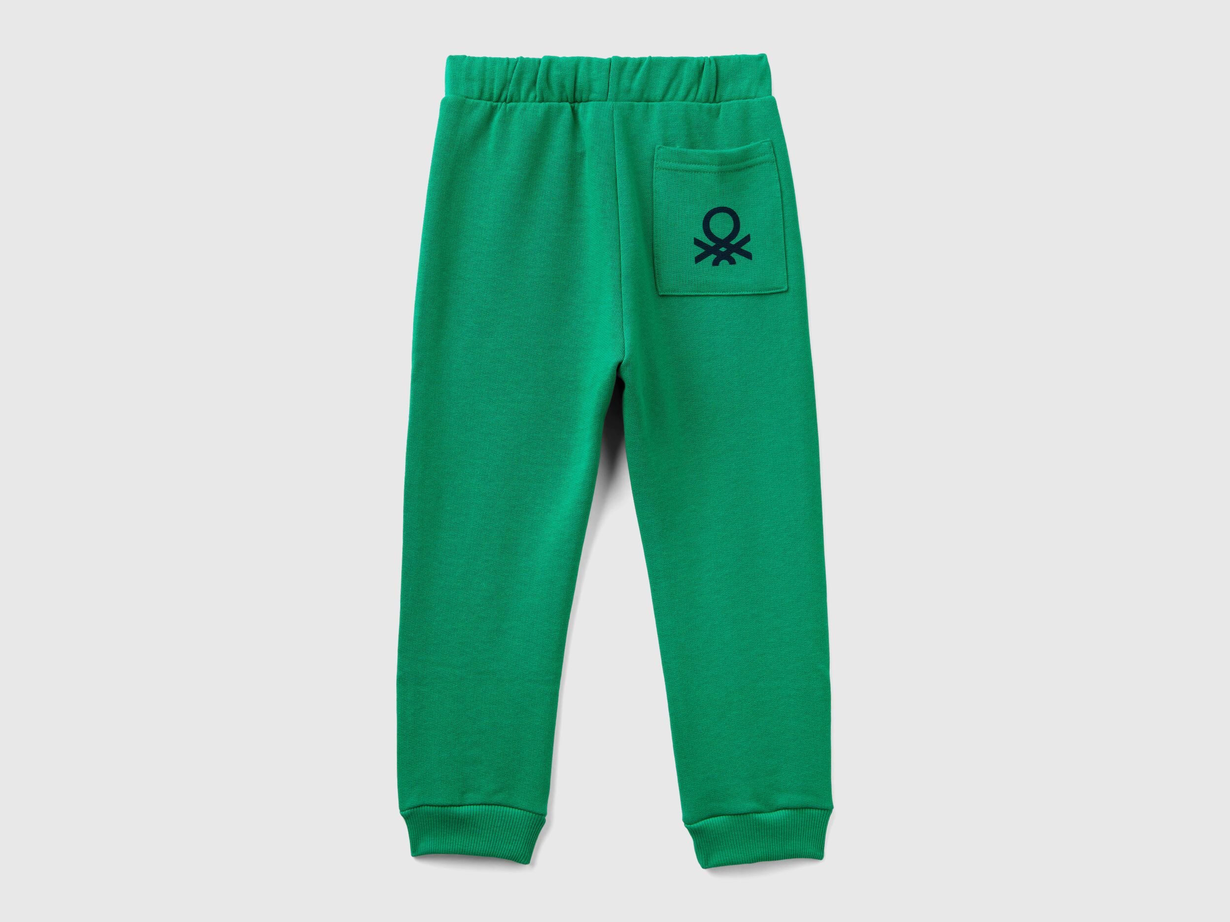 Pantaloni in felpa con taschino Verde Benetton