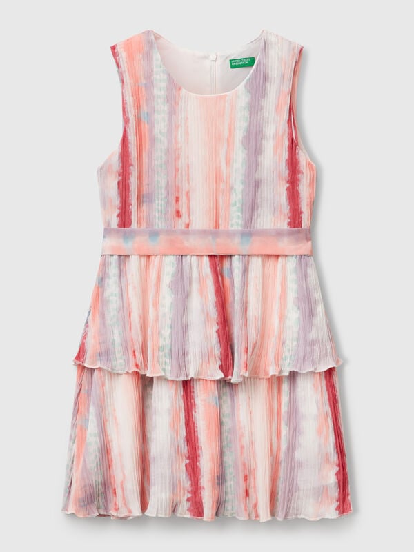 Vestito plissettato fantasia Bambina