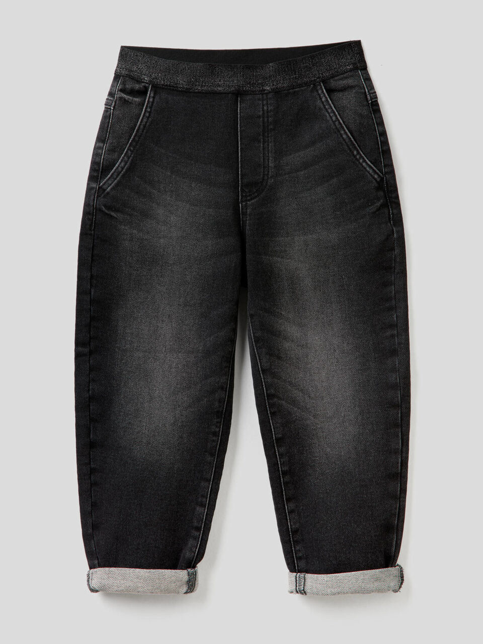 Jeans a palloncino con elastico in vita image number 1