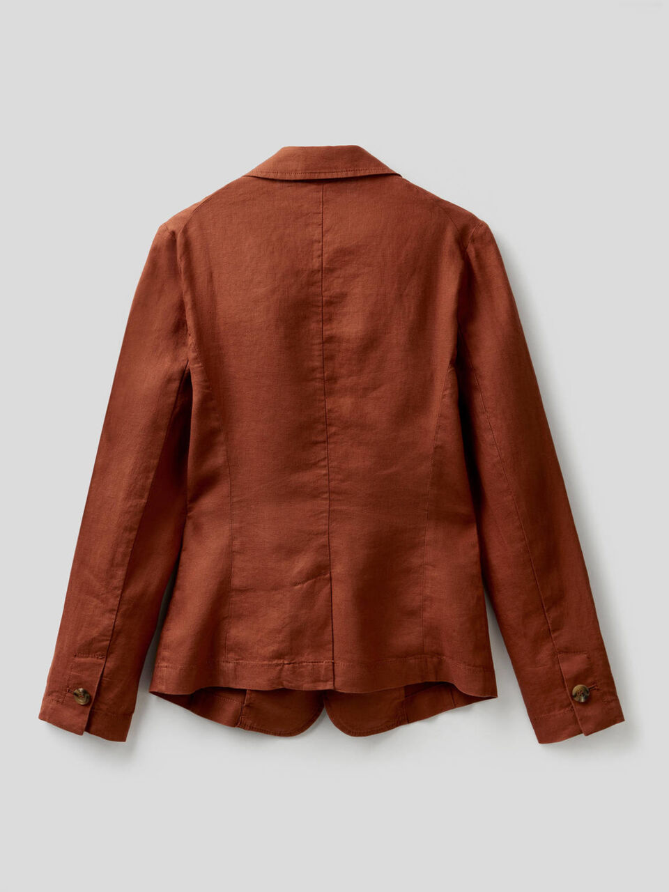Blazer sciancrato in 100% lino image number 2