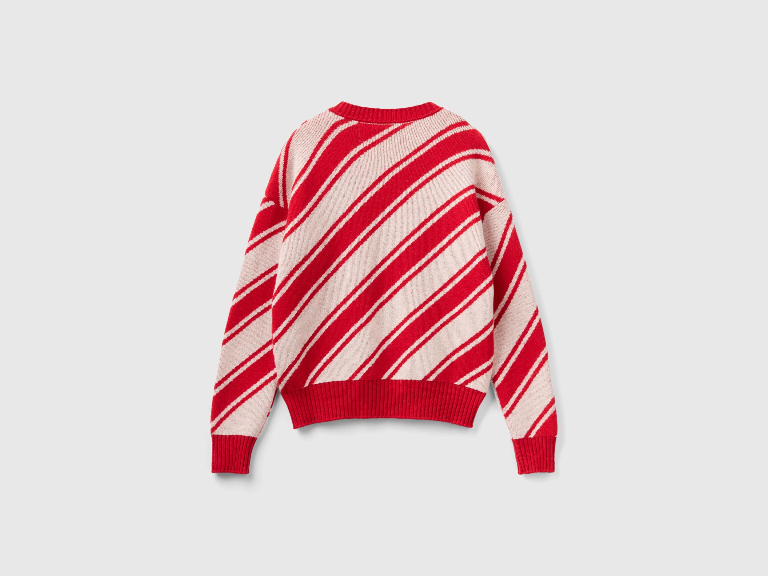 Maglia a righe regimental Rosso Donna Benetton