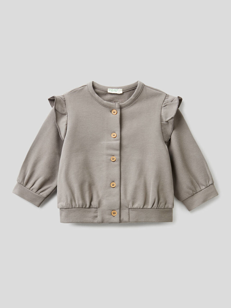Cardigan in felpa con volant image number 1