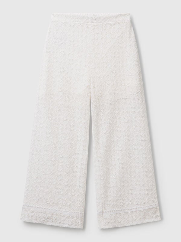 Pantaloni ampi in pizzo Bambina