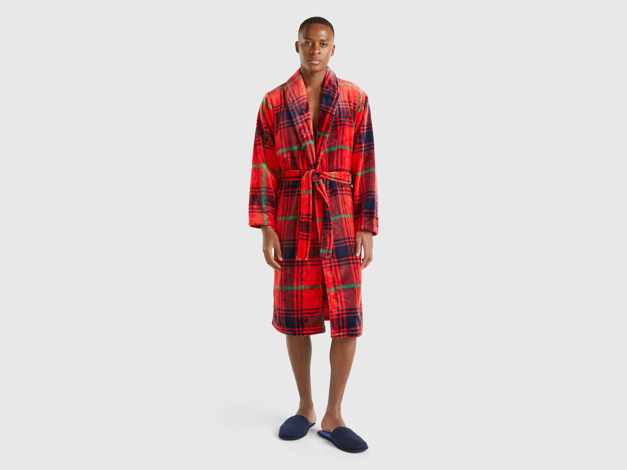Vestaglia tartan Rosso Benetton