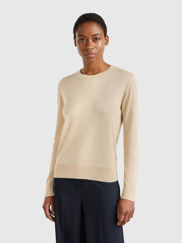 Maglia manica lunga in misto seta Donna