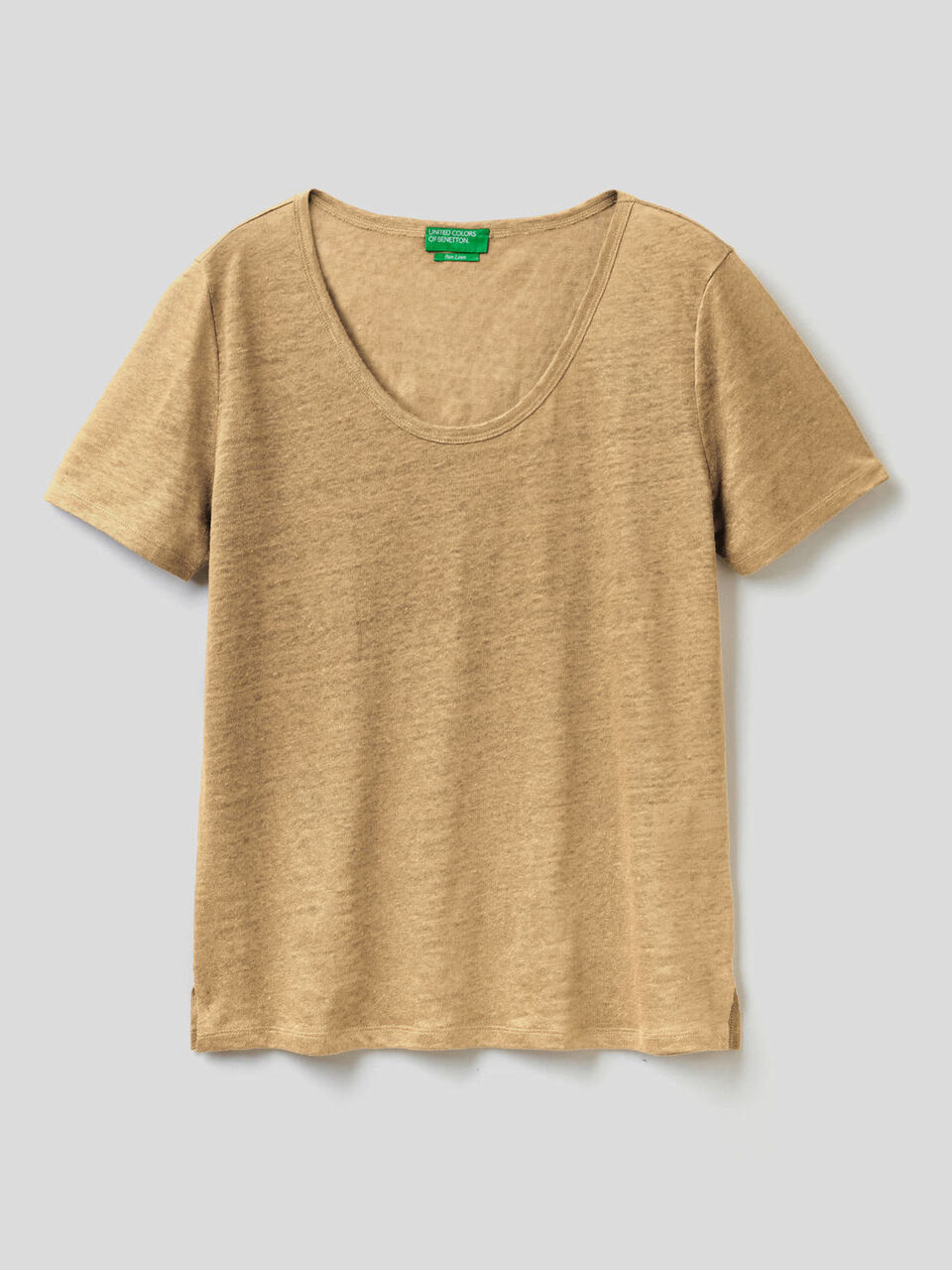 T-shirt girocollo in puro lino image number 1
