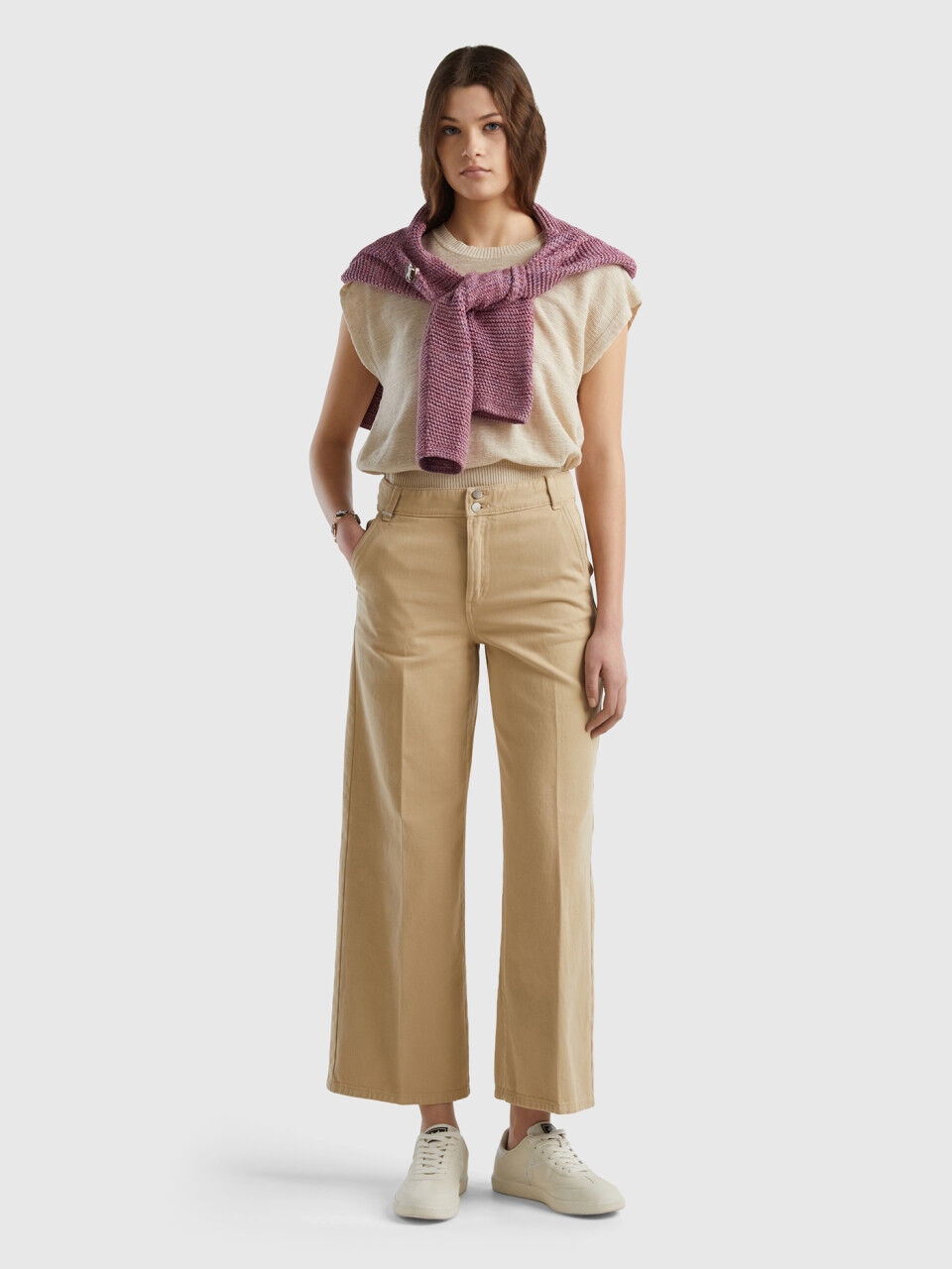 Benetton pantaloni 2024 larghi