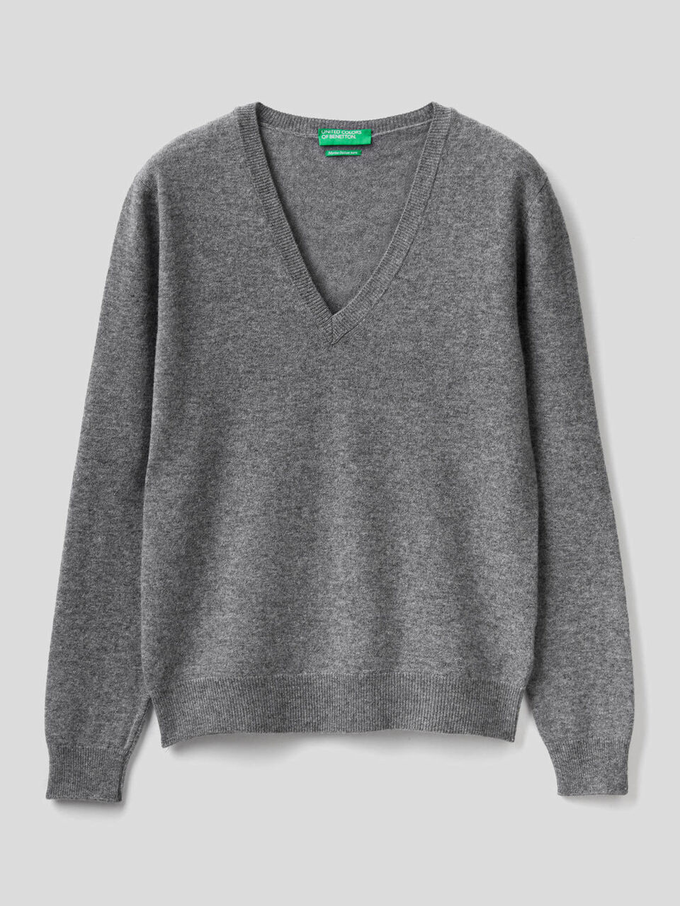 Maglia con scollo a V in pura lana vergine image number 1