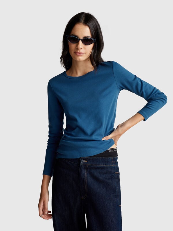 T-shirt manica lunga 100% cotone Donna