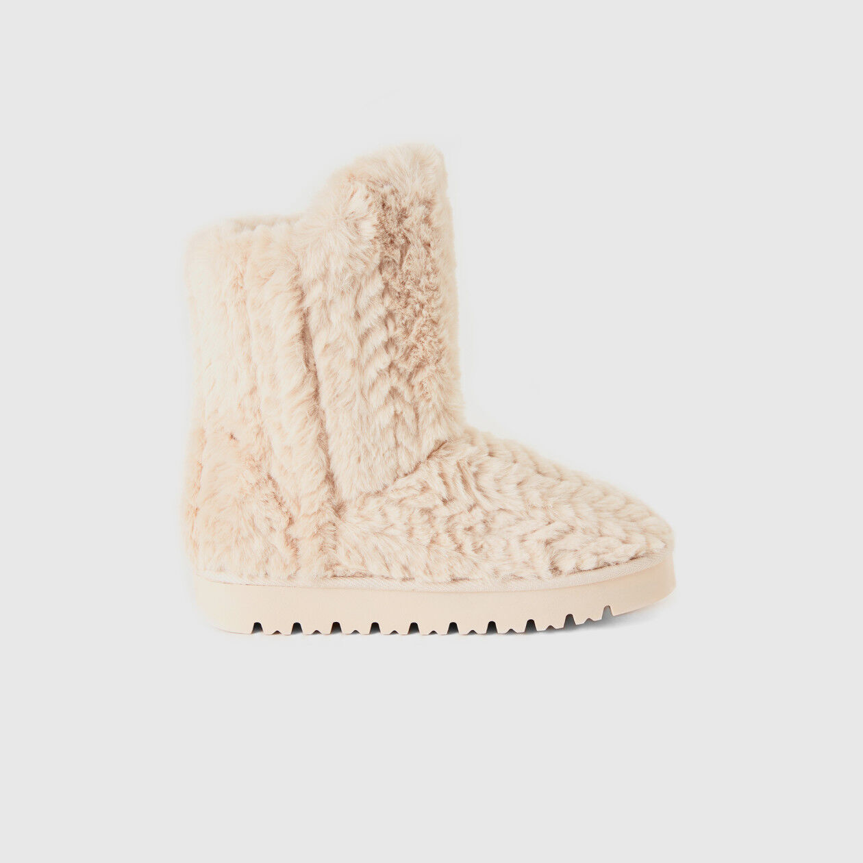 Stivali in pelliccia sintetica Beige Donna Benetton