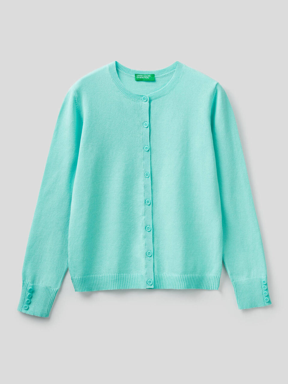 Cardigan girocollo in misto cotone image number 1