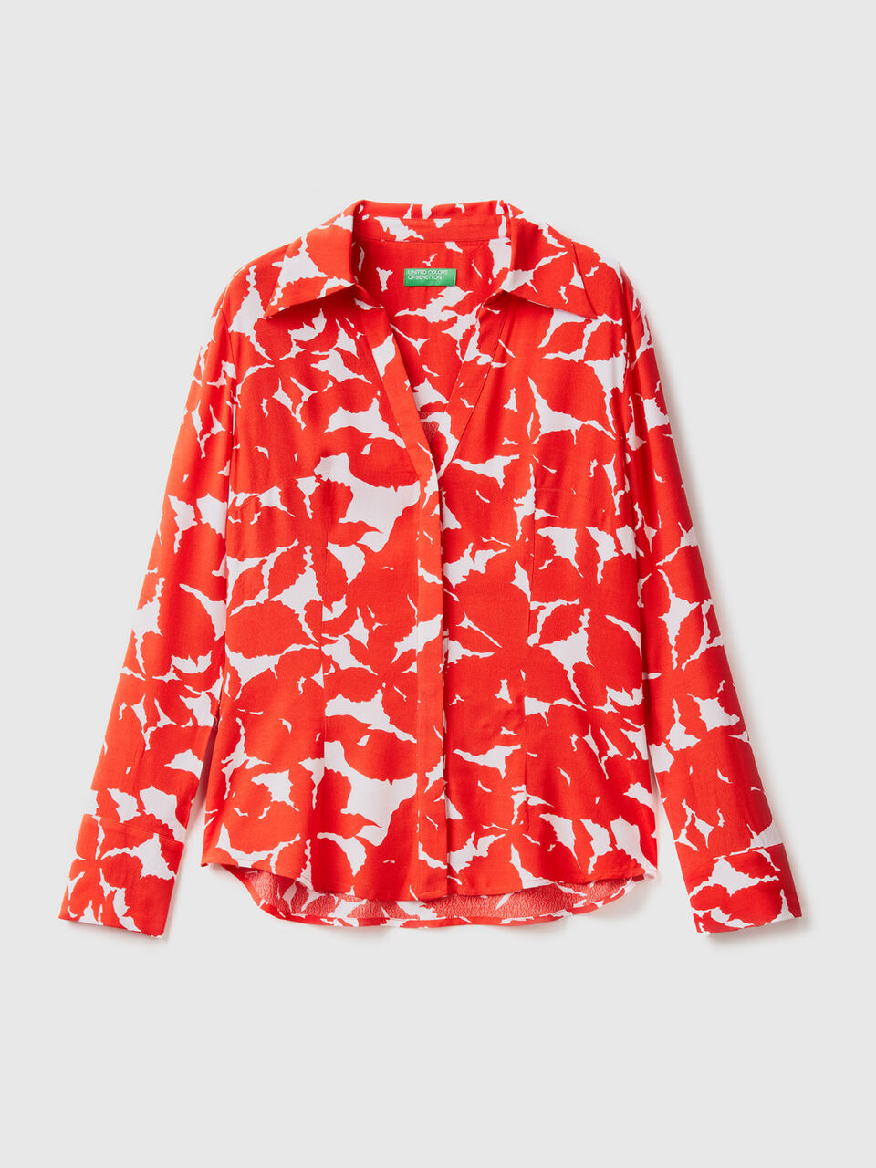 Camicia a fiori in pura viscosa image number 1