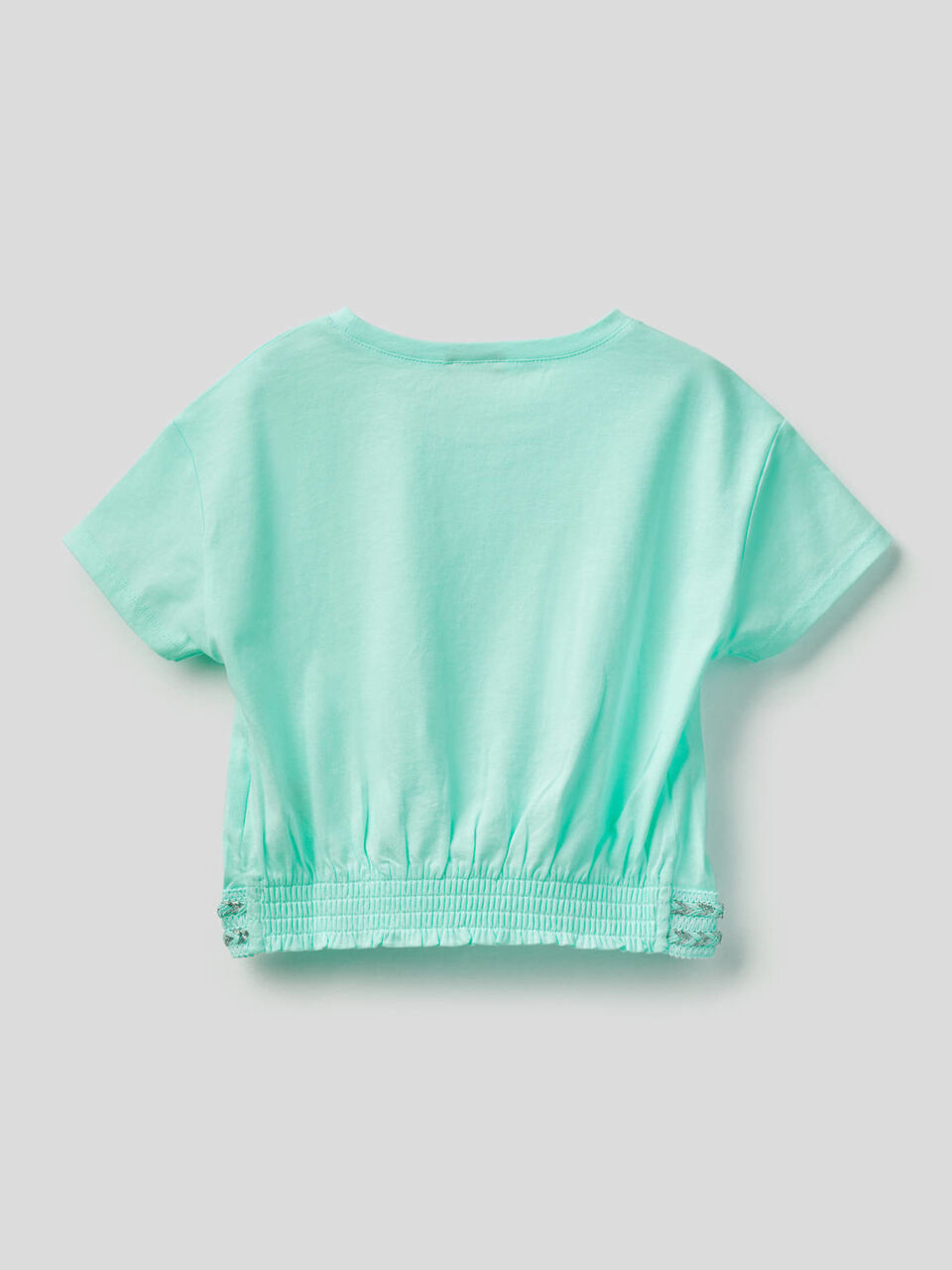 T-shirt in cotone con taglio cropped image number 2
