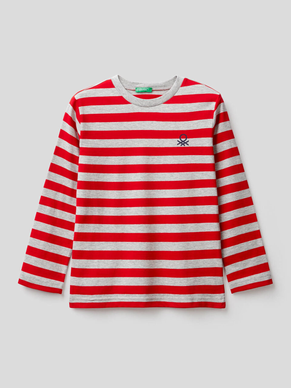 T-shirt a righe 100% cotone image number 1