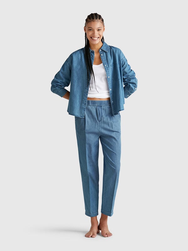 Pantaloni in chambray Donna
