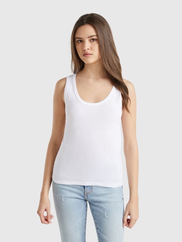 Canotta bianca in puro cotone Donna