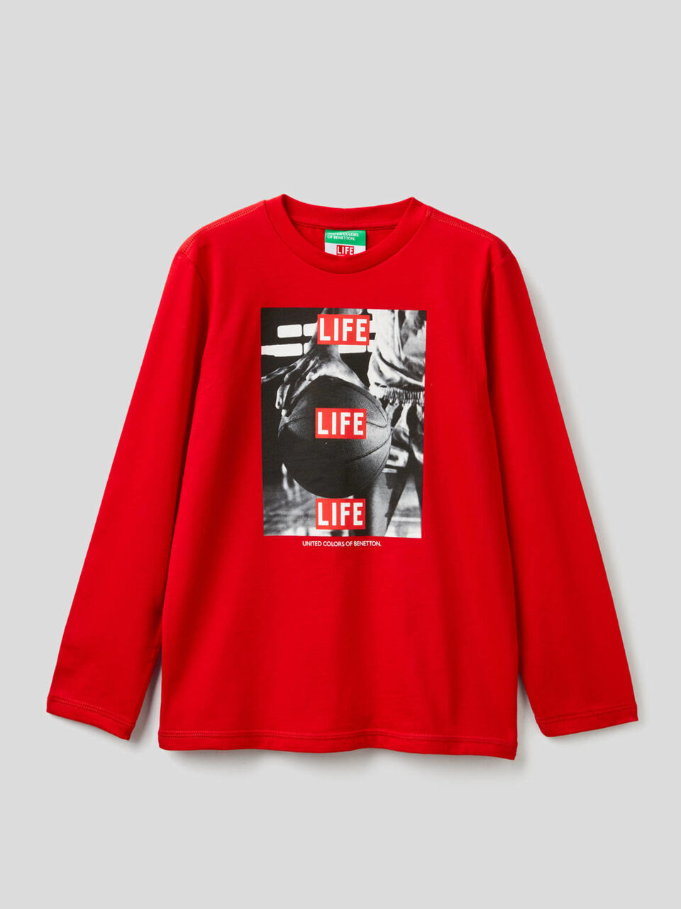 T-shirt Life manica lunga in cotone bio image number 1