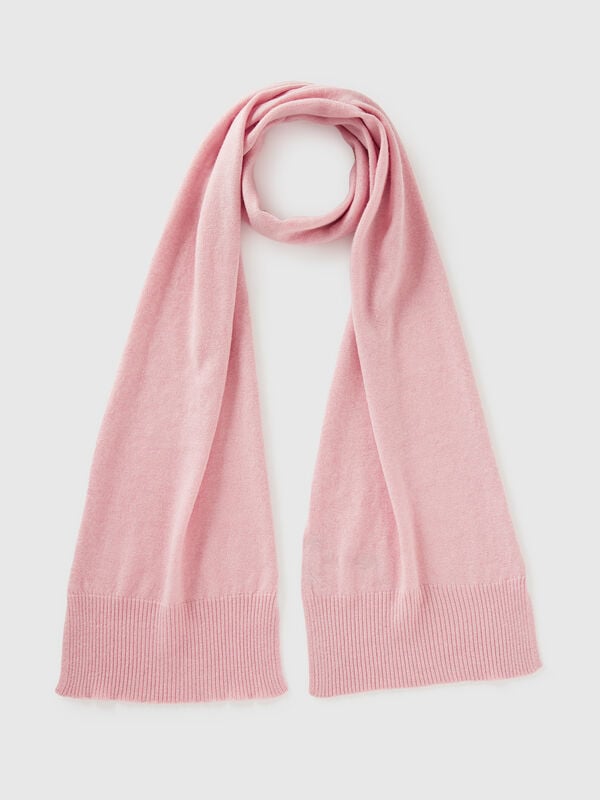 Sciarpa rosa cipria in pura lana Merino Donna