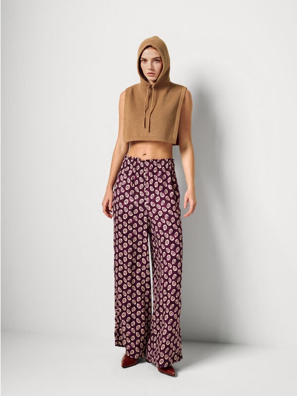 Pantaloni fluidi con stampa bandana Donna