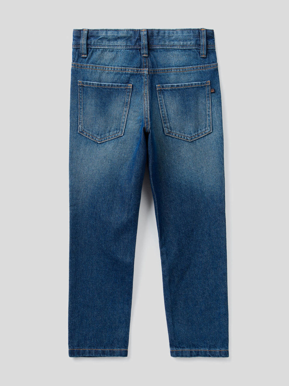 Jeans straight leg in denim 100% cotone image number 2