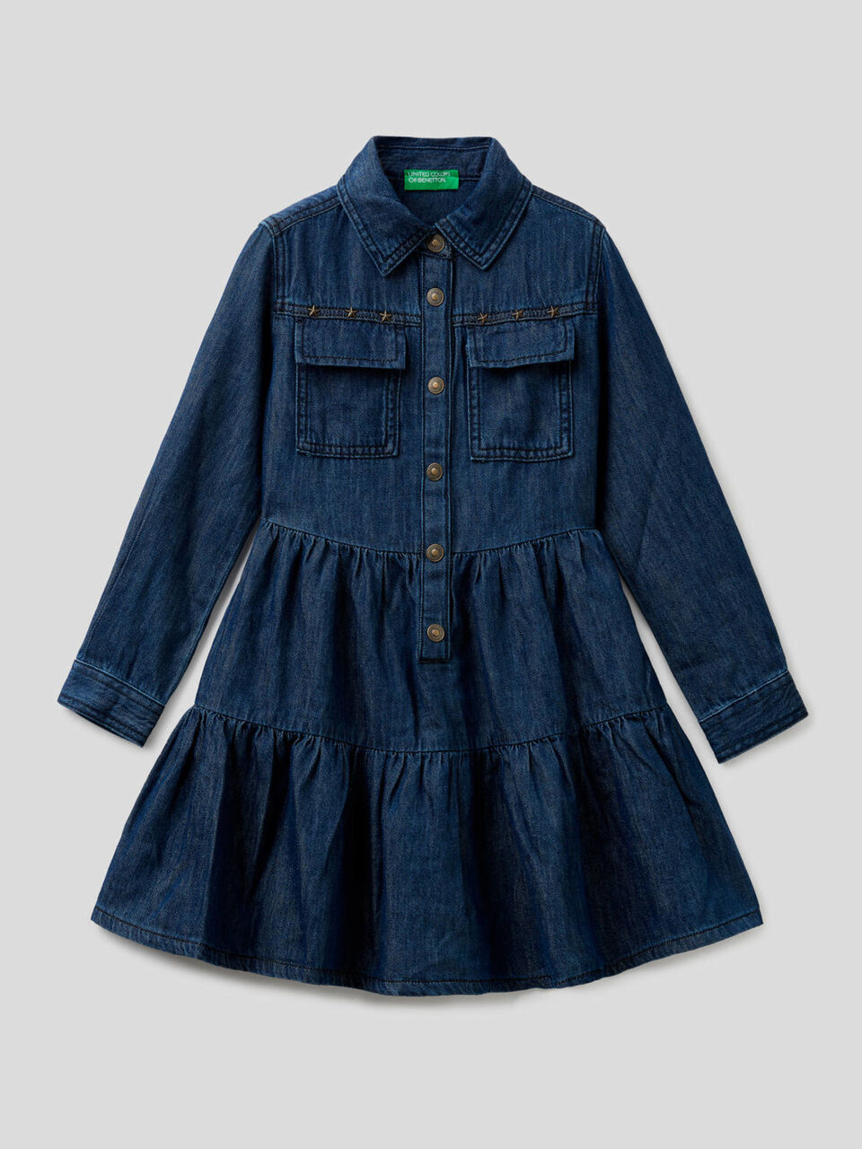 Vestito in jeans con balze image number 1