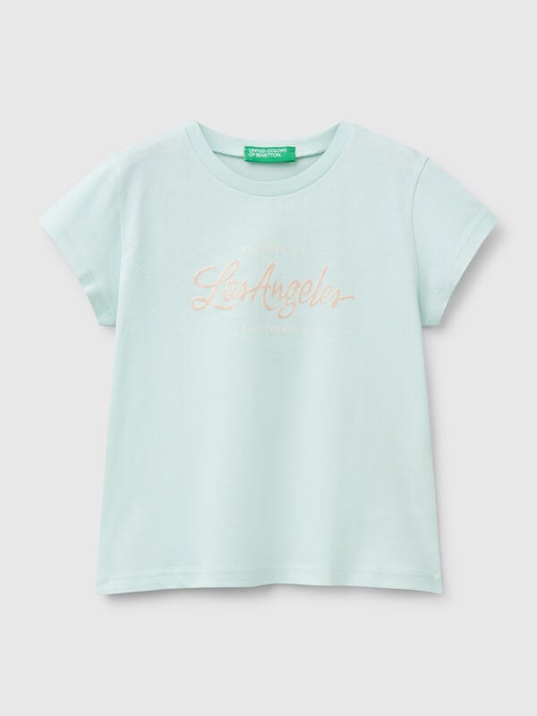 T-shirt in cotone con glitter Bambina