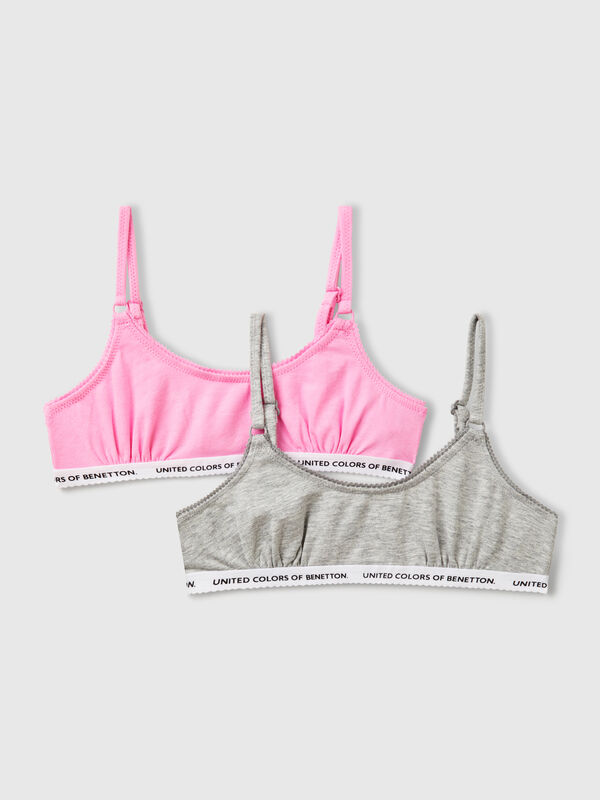 Due brassiere in cotone elasticizzato Bambina