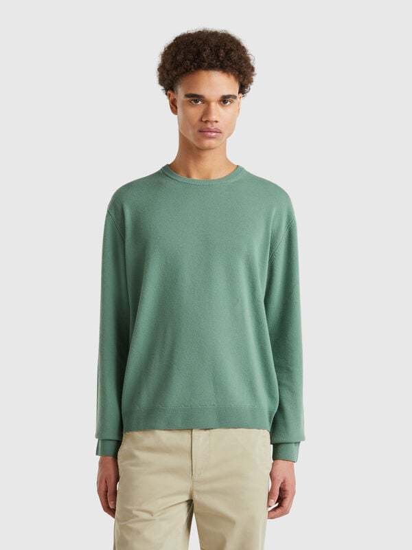 Maglia verde bosco in pura lana Merino Uomo