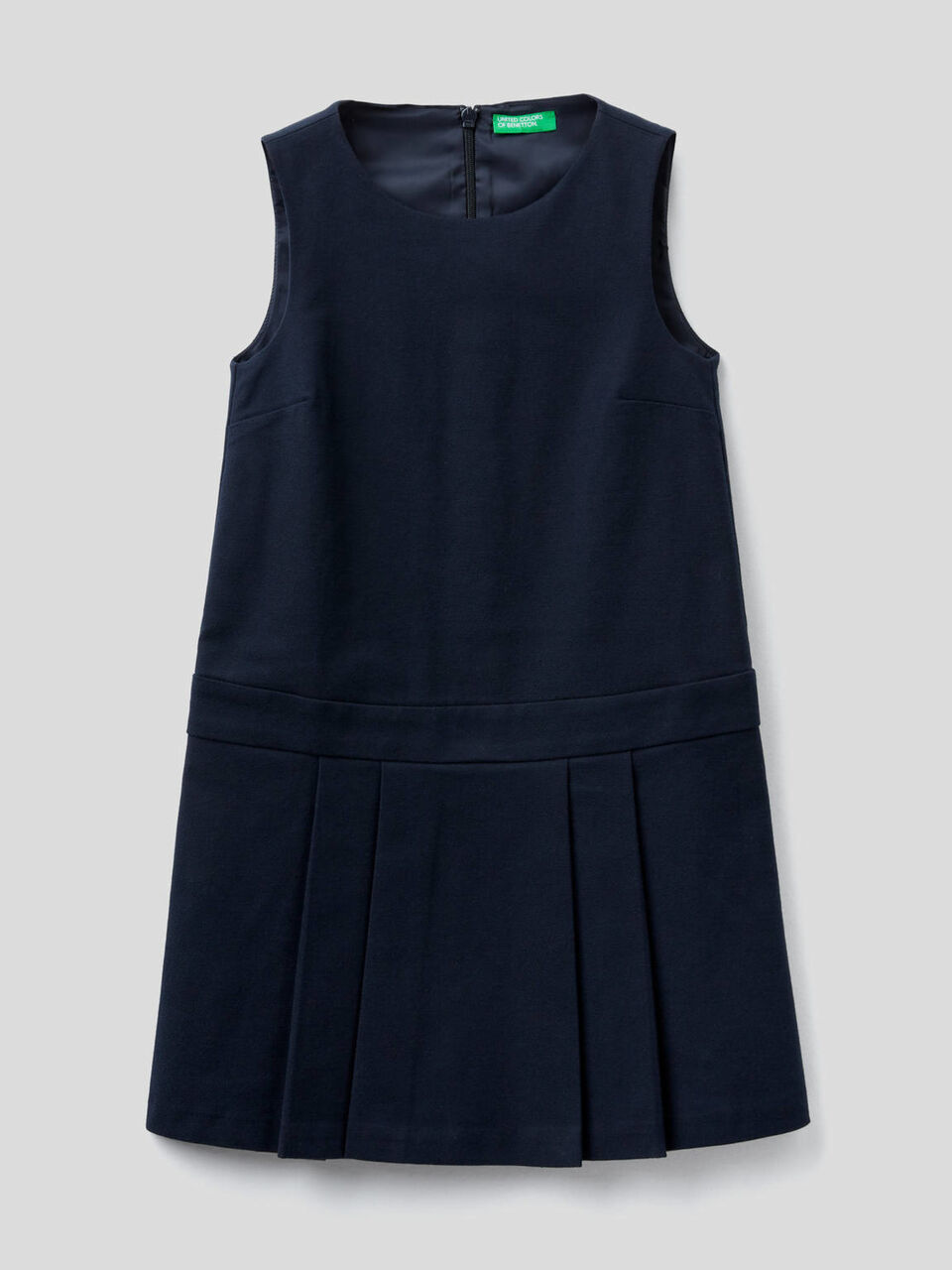 Vestito smanicato in flanella stretch image number 1