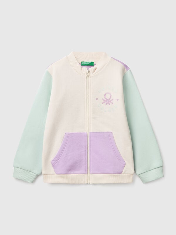 Felpa con zip in cotone  Bambina