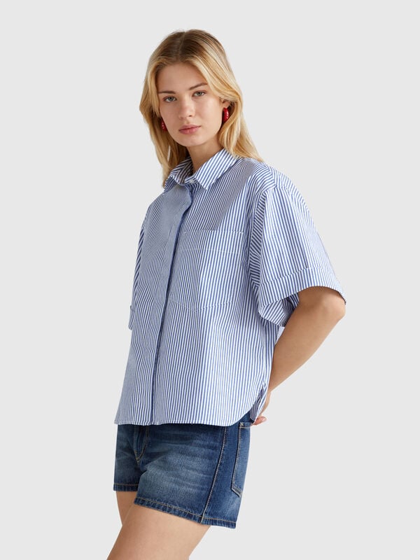 Camicia boxy fit a righe Donna