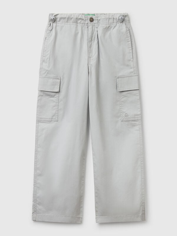 Pantaloni parachute in cotone stretch Bambino