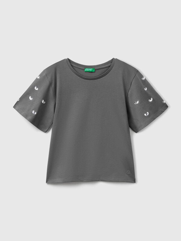 T-shirt con manica strass Bambina