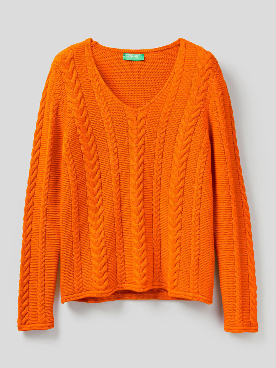 Maglia a trecce in puro cotone image number 1