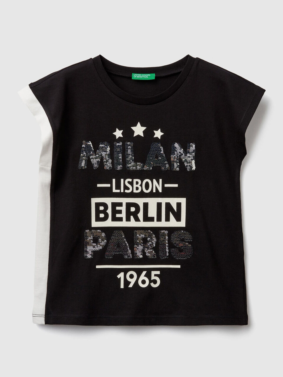 T-shirt con paillettes reversibili image number 2