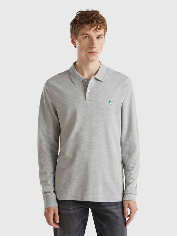 Polo a manica lunga in cotone  Uomo