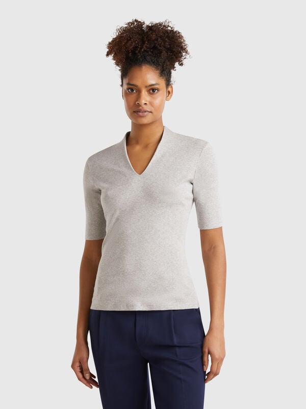 T-shirt slim fit in cotone a fibra lunga Donna